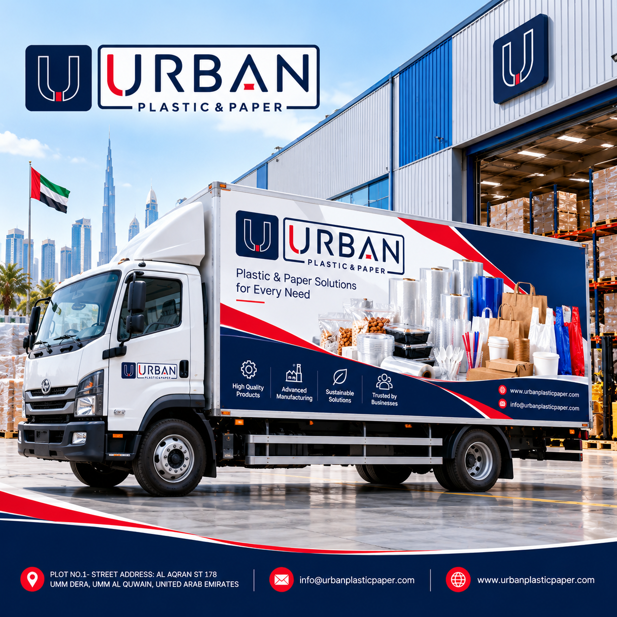 Urban Plastic and Paper branded delivery vehicle