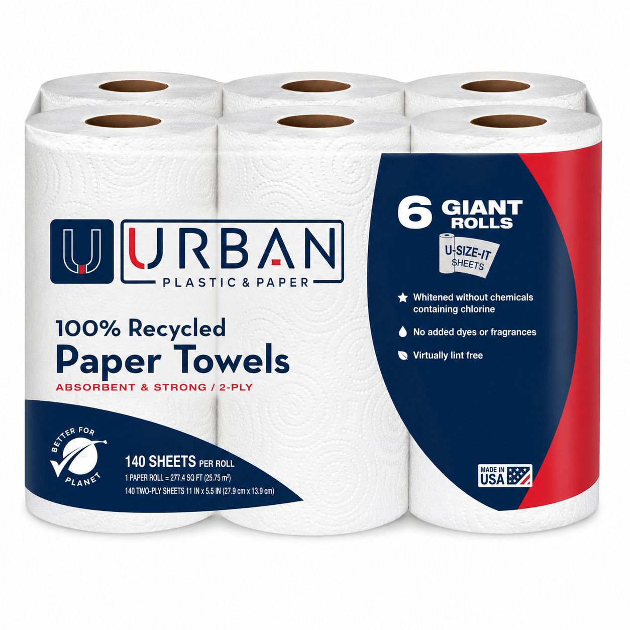 Urban branded commercial paper towel rolls